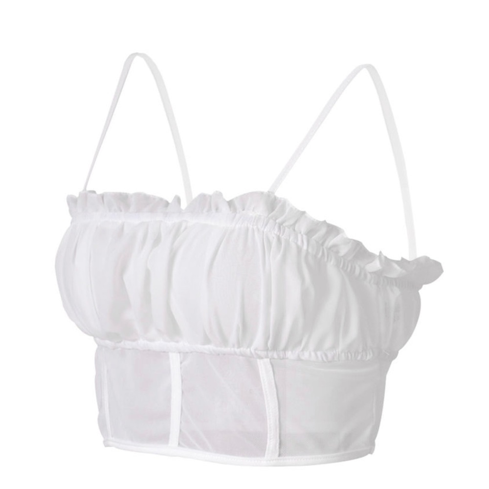Mesh cropped camisole top